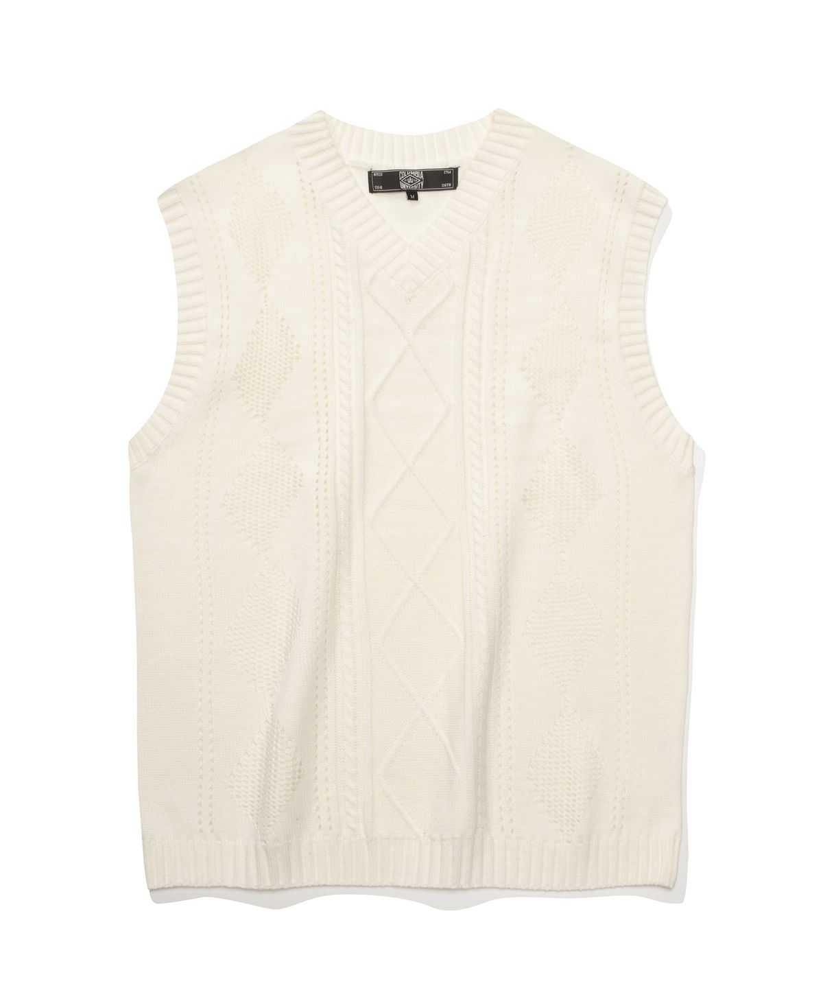 컬럼비아 유니버시티(COLUMBIA UNIVERSITY) TWISTED V NECK VEST SWEATER 크림