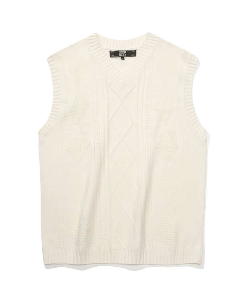 TWISTED V NECK VEST SWEATER 크림