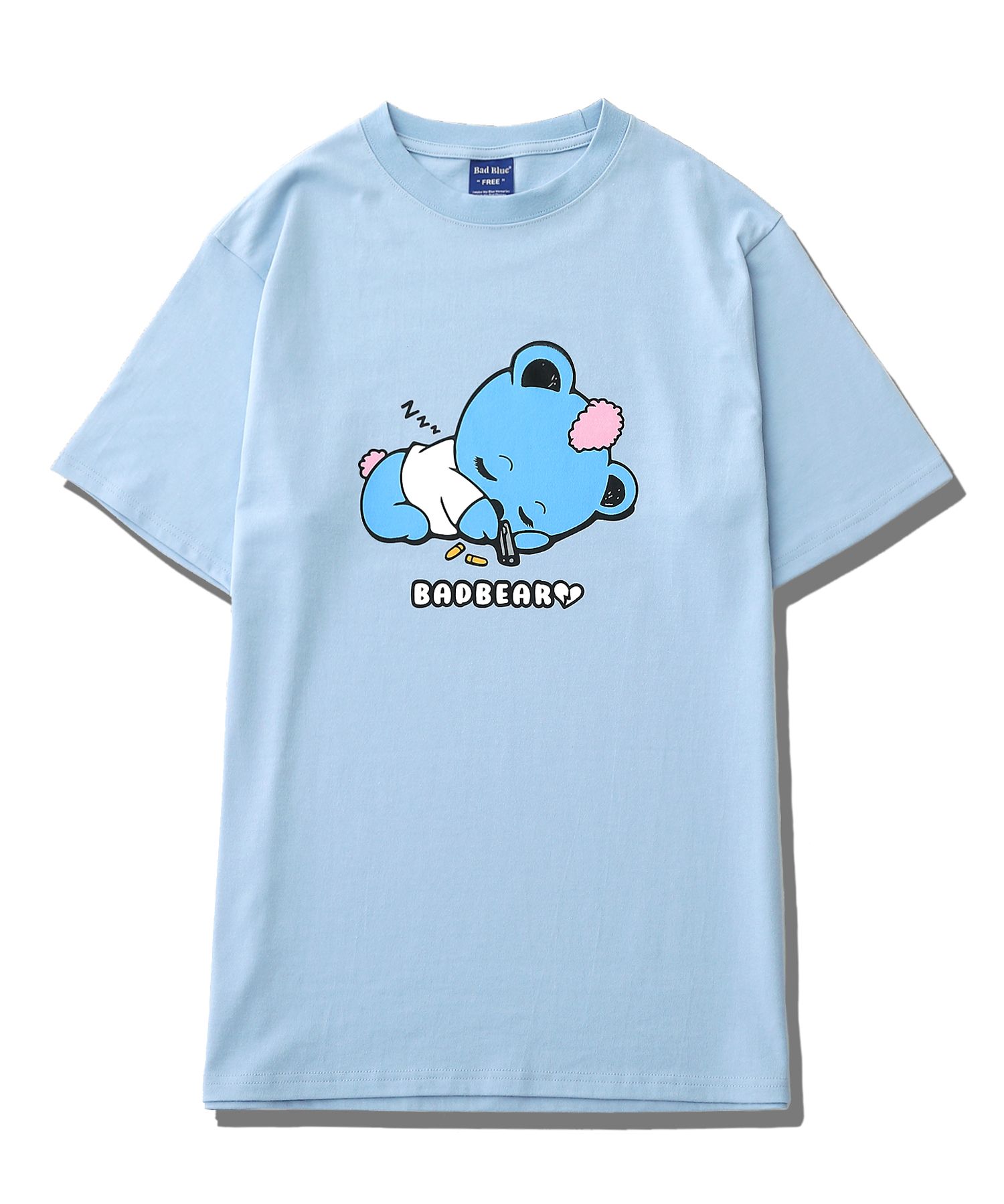 MUSINSA | BADBLUE Baby BadBear oversized T-Shirt Skyblue
