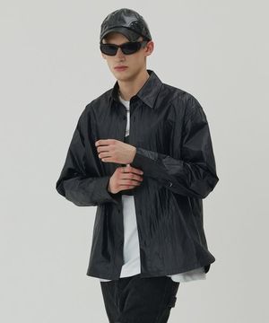 WRINKLE RUSTLING SHIRTS BLACK