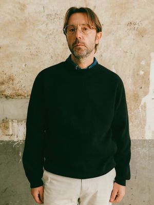 워셔블 소프트 하찌 라운드 니트 블랙