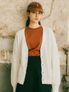 에센셜 부클 니트 가디건 아이보리