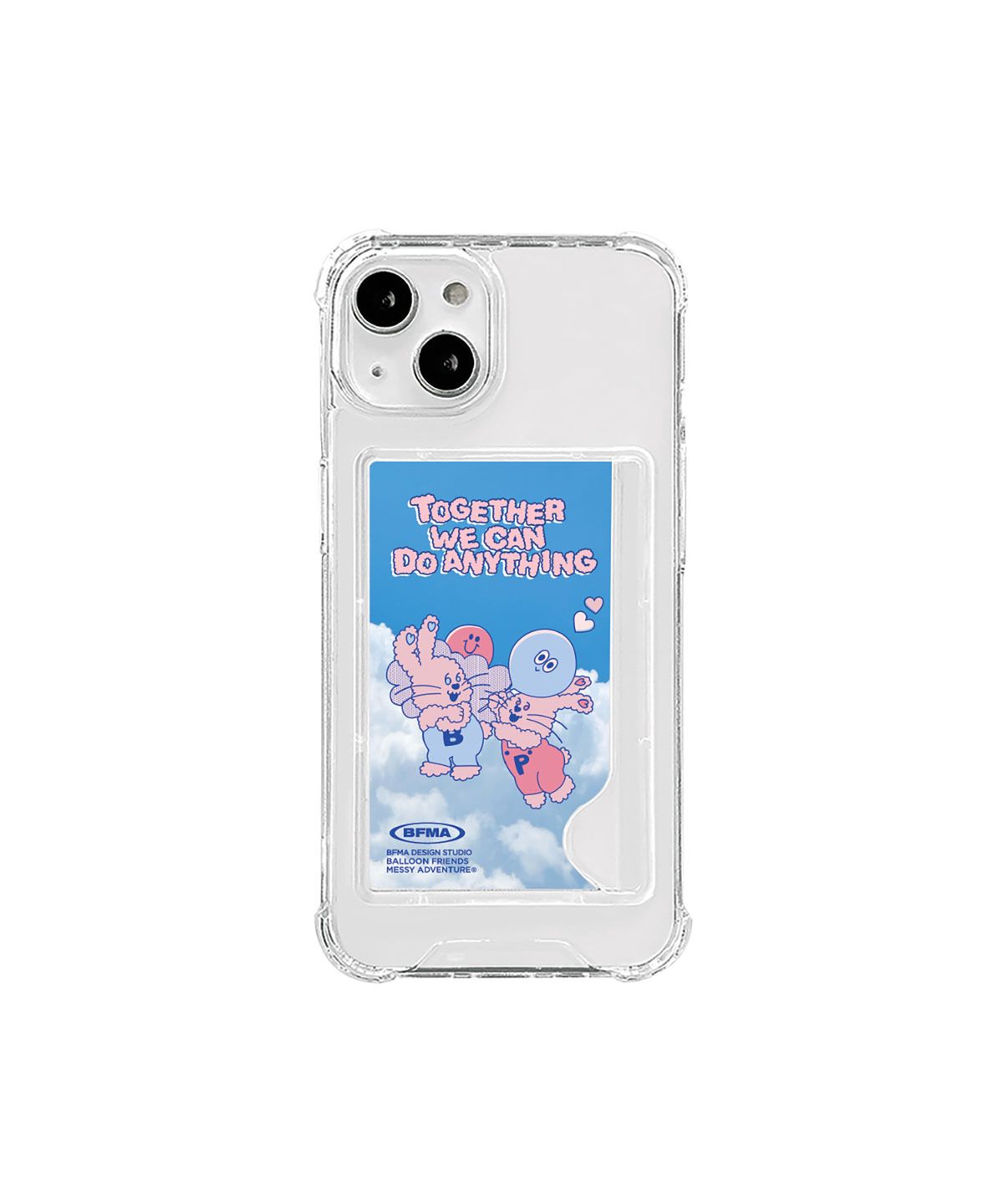 벌룬프렌즈(BALLOON FRIENDS) TOGETHER 플리버디 (스카이블루) 카드수납탱크 젤하드 폰케이스