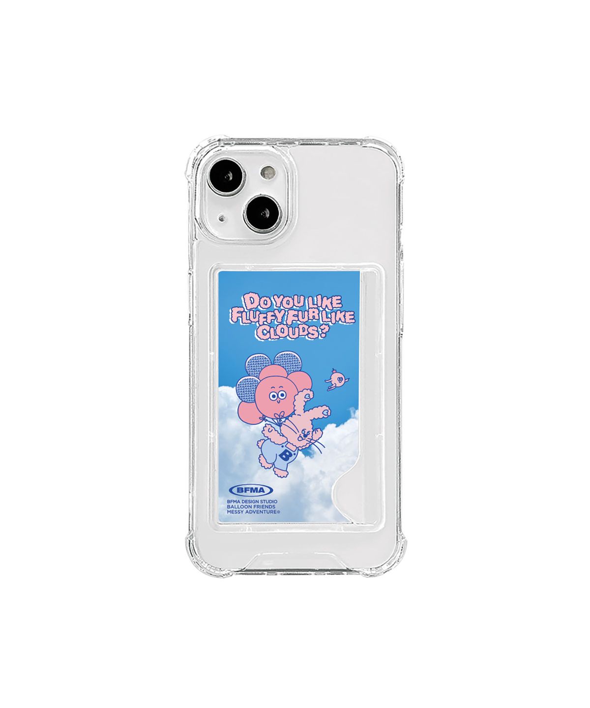 벌룬프렌즈(BALLOON FRIENDS) LIKE FLUFFY 플리버디 (스카이블루) 카드수납탱크 젤하드 폰케이스