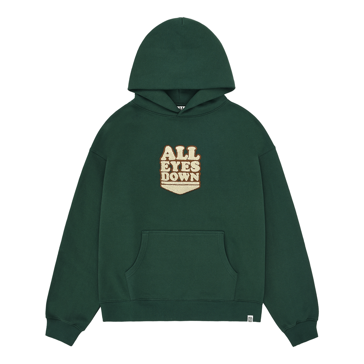 올아이즈다운(ALL EYES DOWN) CHENILLE EMBLEM HOODIE(Green)