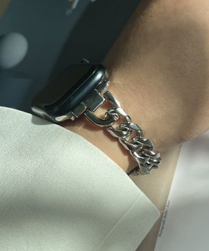 애플워치 스트랩 써지컬스틸 실버 체인 CLEF WATCH No.1 STRAP