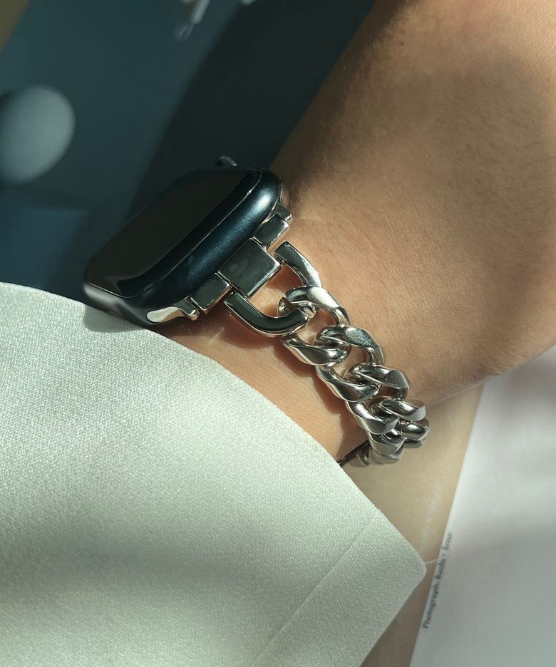 애플워치 스트랩 써지컬스틸 실버 체인 CLEF WATCH No.1 STRAP