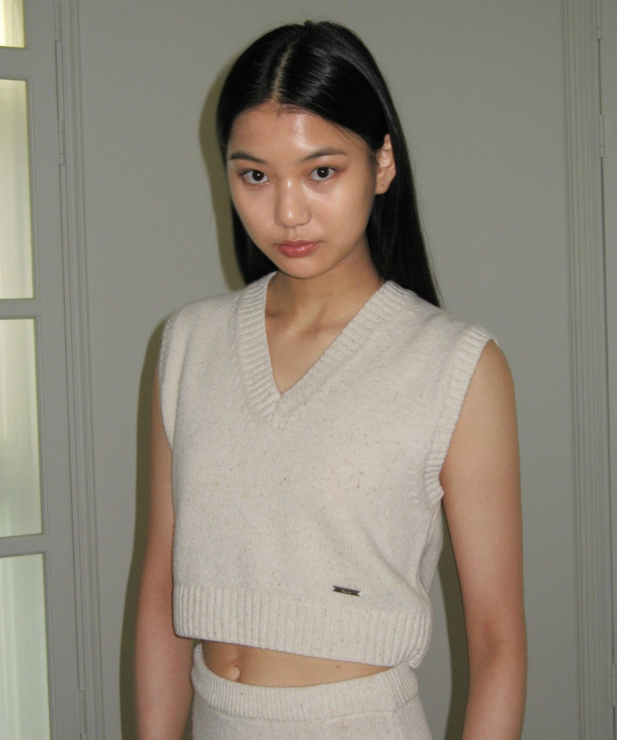 시눈(SINOON) WOOL BLENDED KNIT VEST (IVORY)