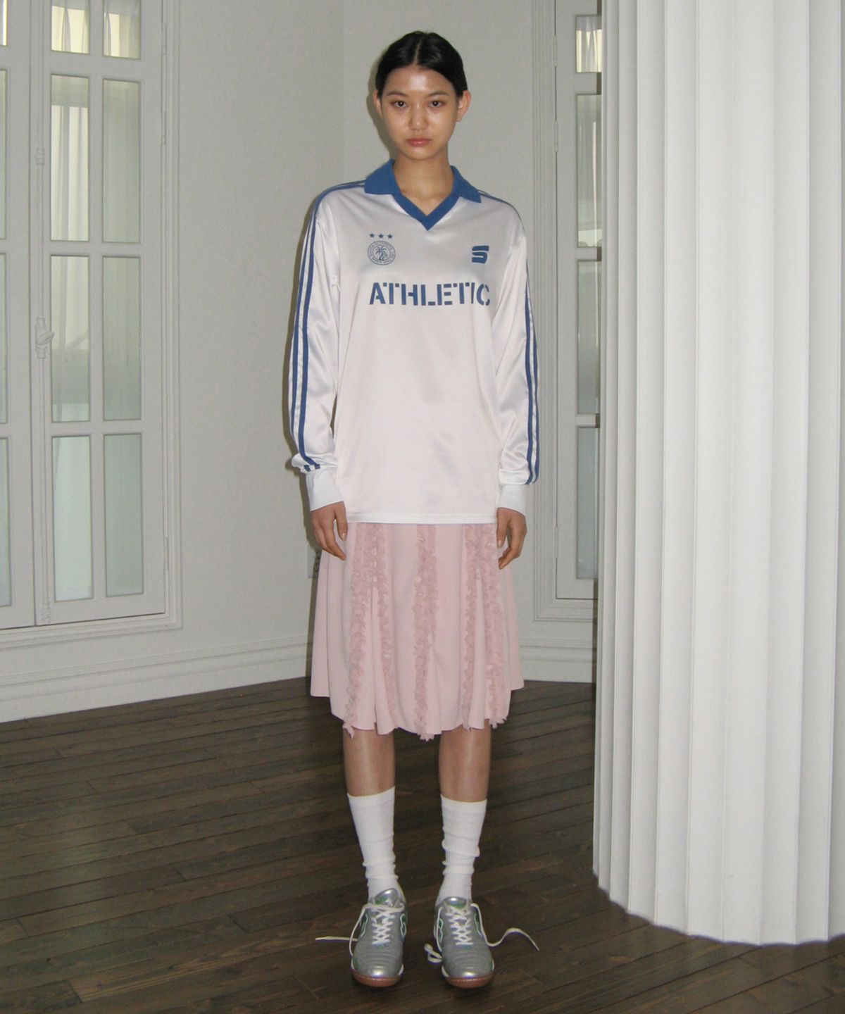 시눈(SINOON) FRILL MIDI SKIRT (BABY PINK)