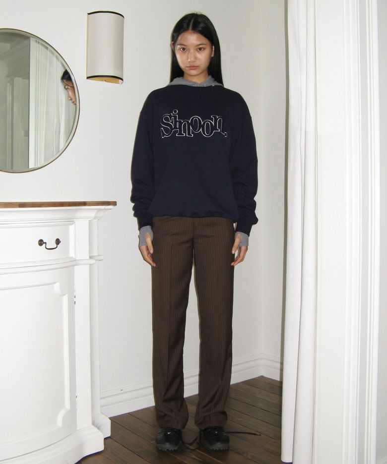 HERRINGBONE STRIPE PANTS (BROWN)