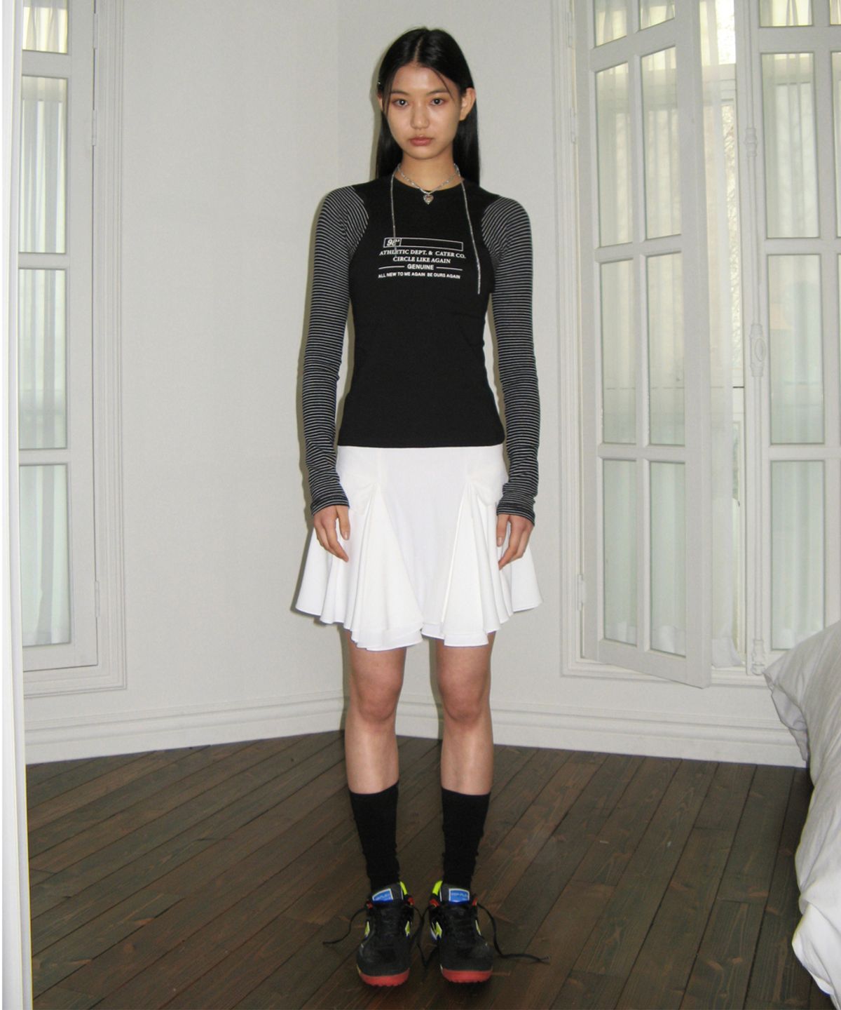 시눈(SINOON) STRIPE RAGLAN LONG SLEEVE (BLACK)