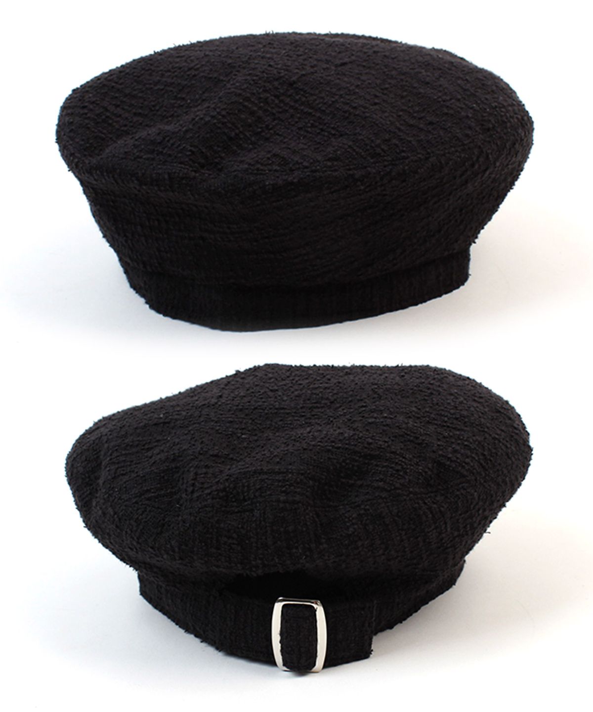 유니버셜 케미스트리(UNIVERSAL CHEMISTRY) Belted Black Tweed Beret 트위드 베레모
