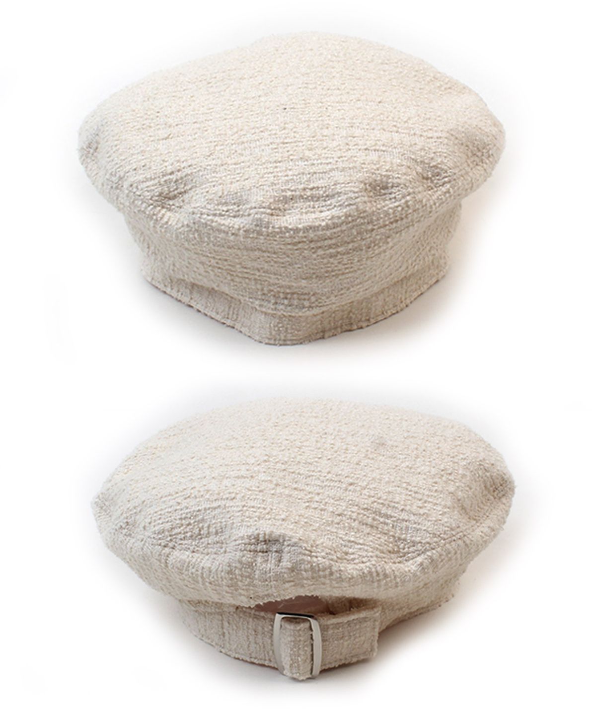 유니버셜 케미스트리(UNIVERSAL CHEMISTRY) Belted Ivory Tweed Beret 트위드 베레모