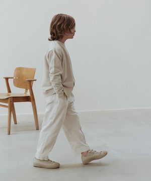 02  데님 스트링 핀턱 트라우저_아이보리