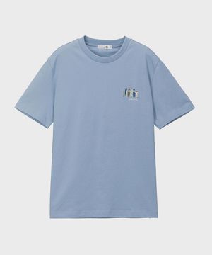 UNI 면20수 그래픽 반팔티셔츠 라이트블루 LWTS3155