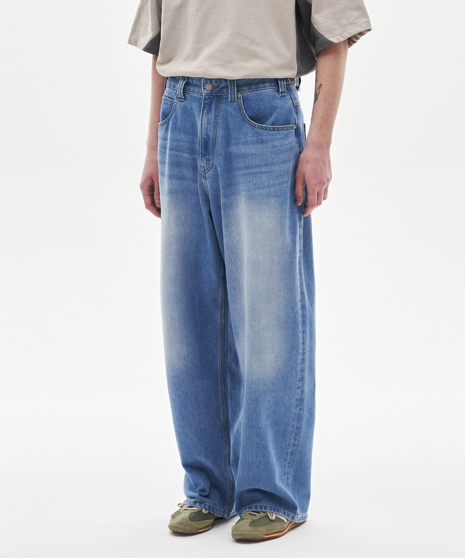 SEMI WIDE HERITAGE DENIM PANTS Sサイズ