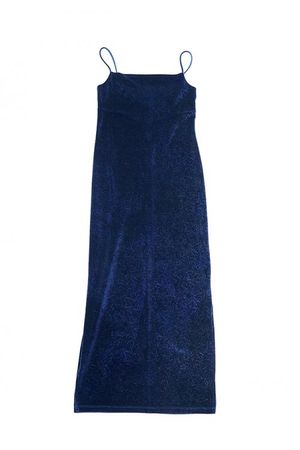 INTAGLIO VELVET SLIP DRESS IN NAVY & BLACK