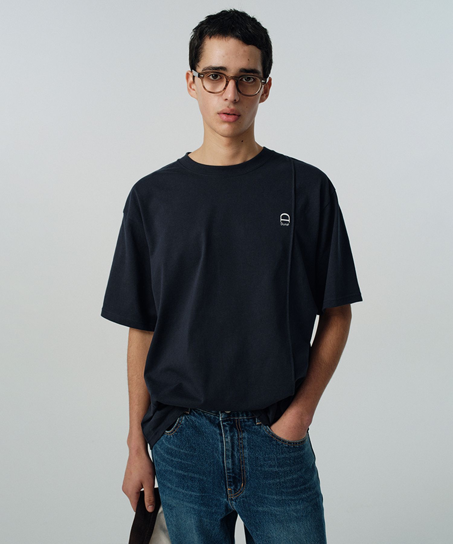 ★Dunst★ UNISEX LOGO CREASE TSHIRT BLACK_UDTS5A111BK MUSINSA | DUNST LOGO CREASE T-SHIRT_UNISEX_UDTS5A111_FRENCH NAVY