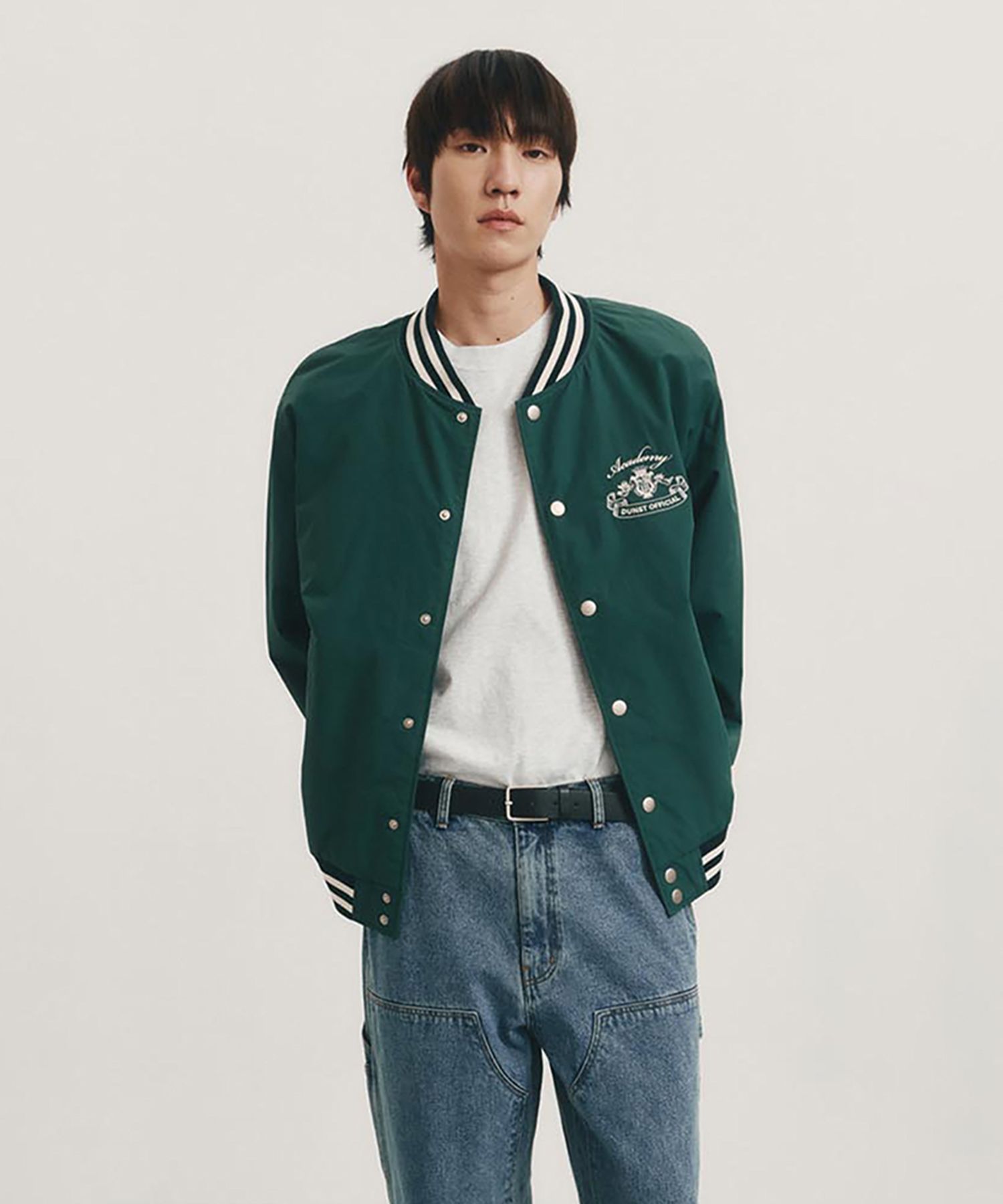 ★2024NEW★Dunst★VARSITY JACKET ユニセックス MUSINSA | DUNST (UNISEX) VARSITY JACKET GREEN_M_UDJU3A110E2