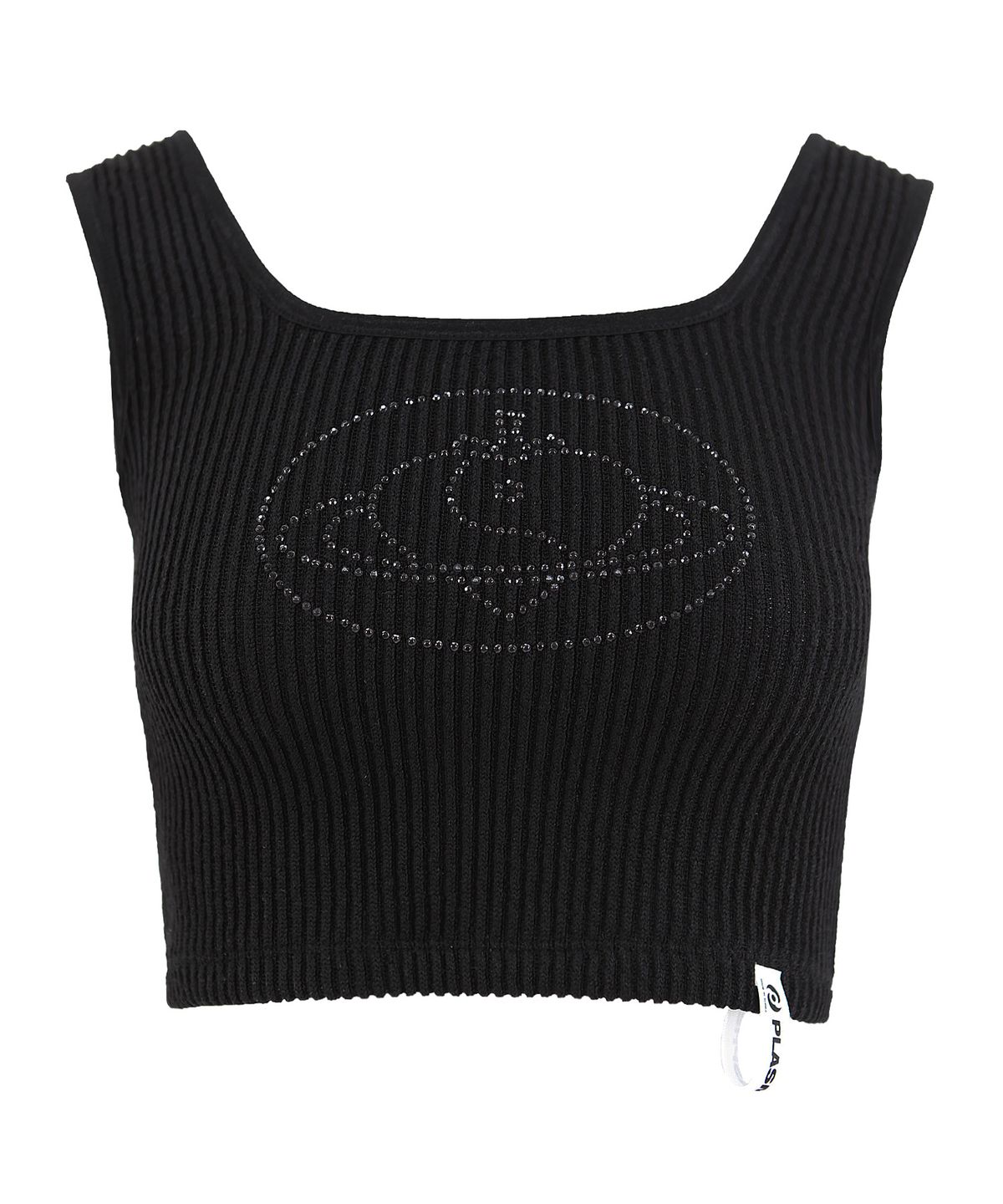 플라즈마스페어(PLASMA SPHERE) SPACE TOP IN BLACK(크롭 니트 슬리브리스)