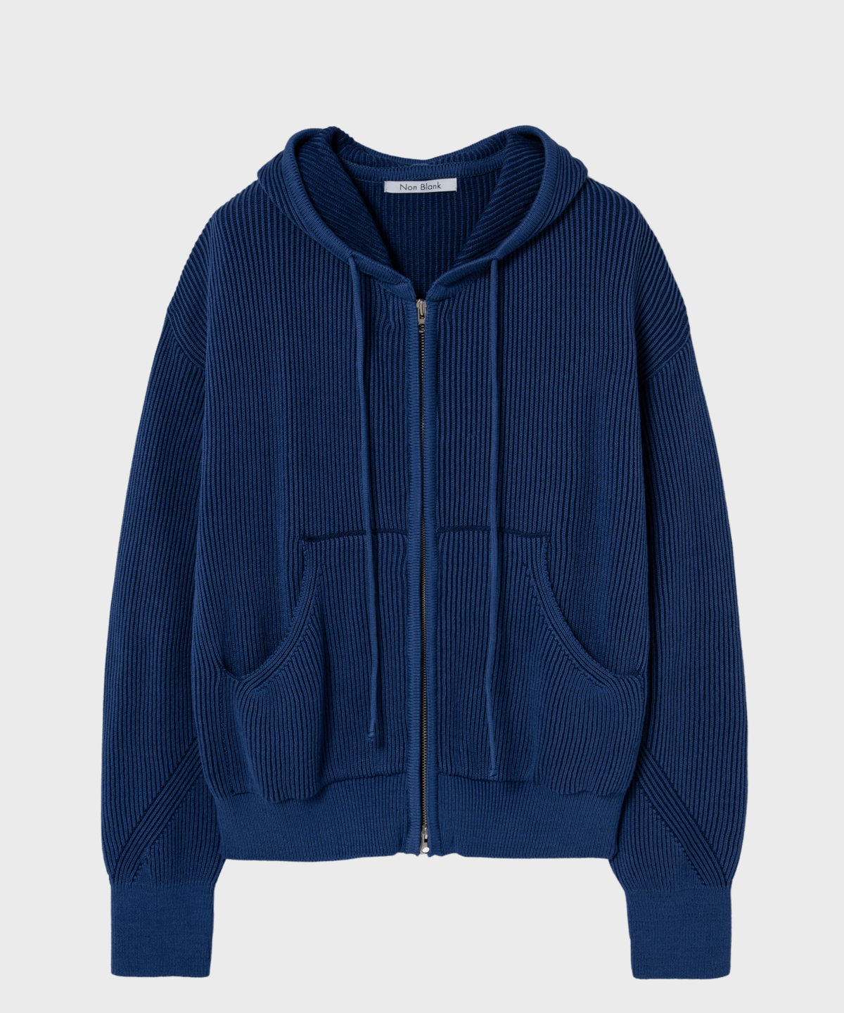 넌블랭크(NONBLANK) 니티드 후드 집업_NAVY