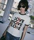 A3442 LOVE ringer T-shirt_White/Black