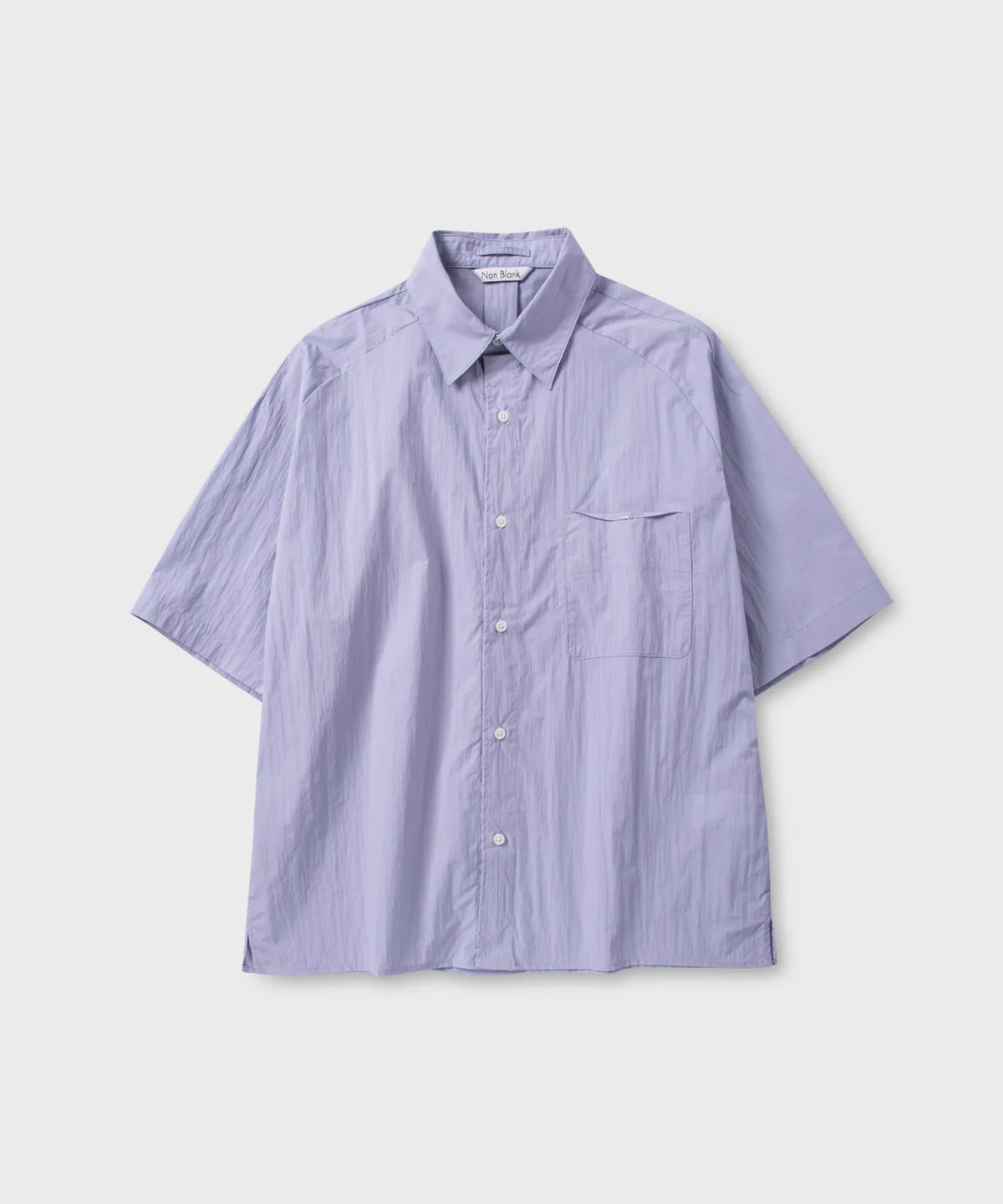 넌블랭크(NONBLANK) 네츄럴 링클 하프 슬리브 셔츠 Ⅱ_PURPLE