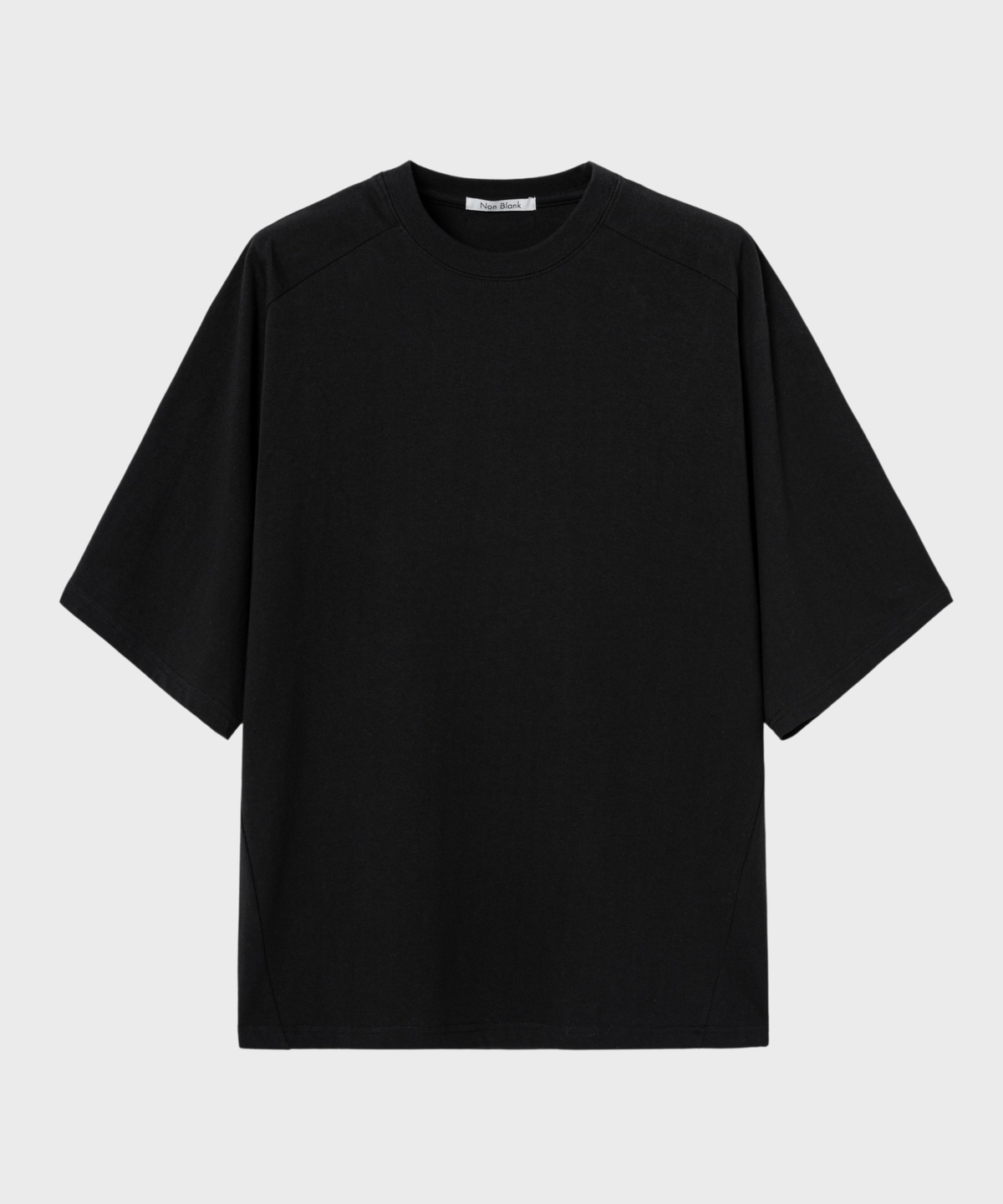 넌블랭크(NONBLANK) 래글런 하프 슬리브 티셔츠_BLACK