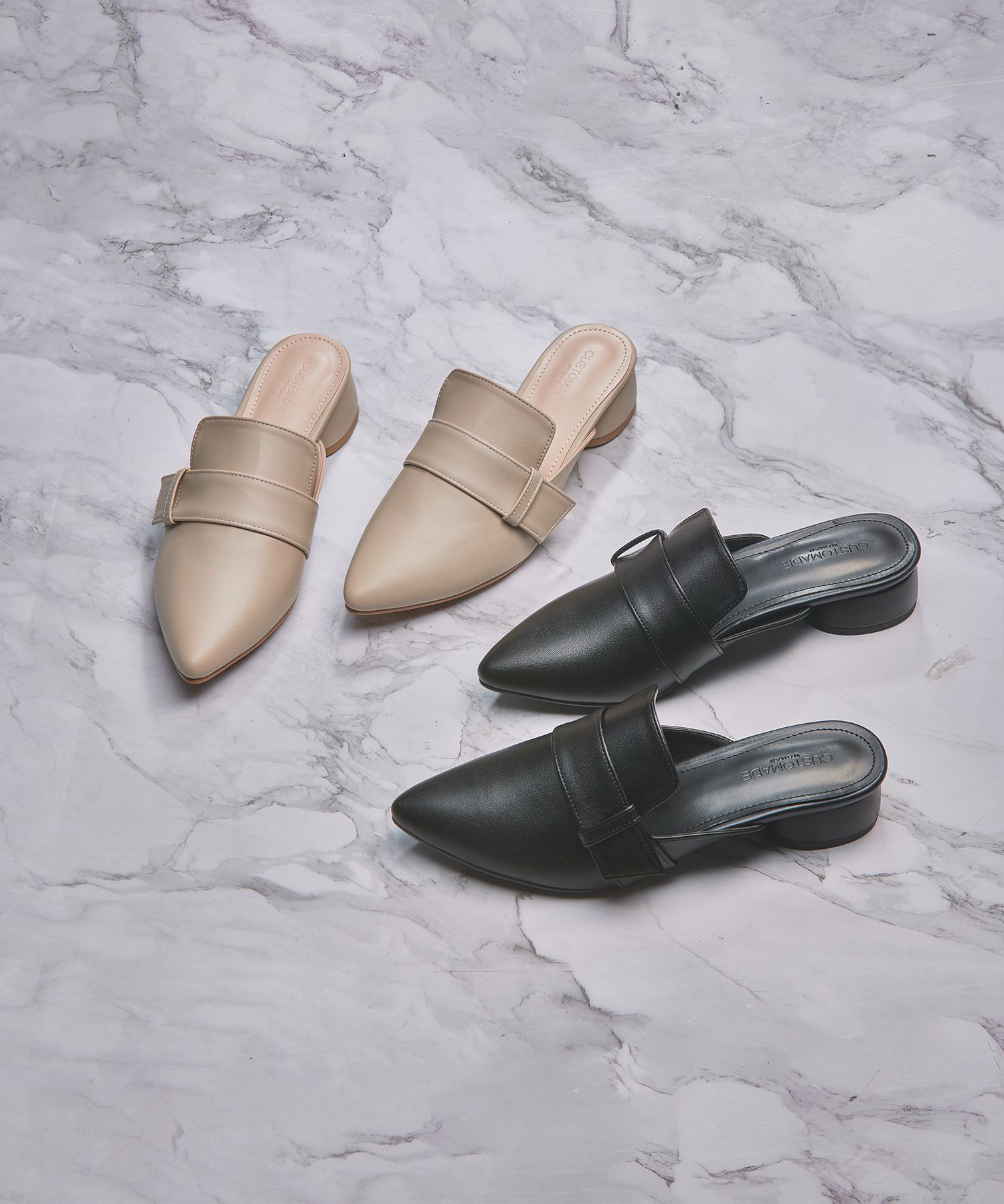 フラットシューズ ^custommade^ 3cm modern pointed toe mule rib CW0026 MUSINSA | CUSTOMADE WOMAN 3cm Modern Pointed Toe Mule Rib