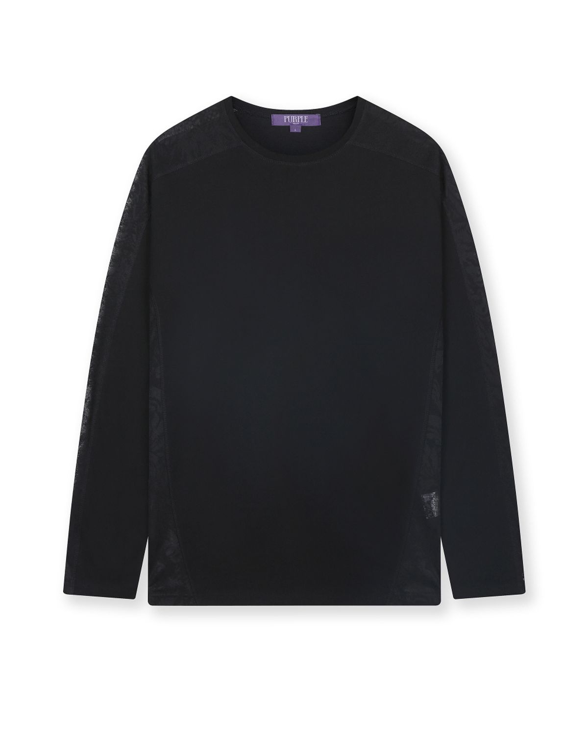비슬로우(BESLOW) MESH COMBI T-SHIRTS BLACK