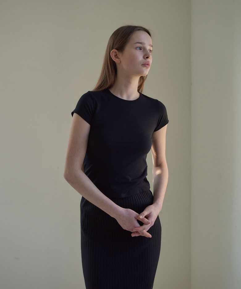 Cap Sleeve T-Shirts (Black)