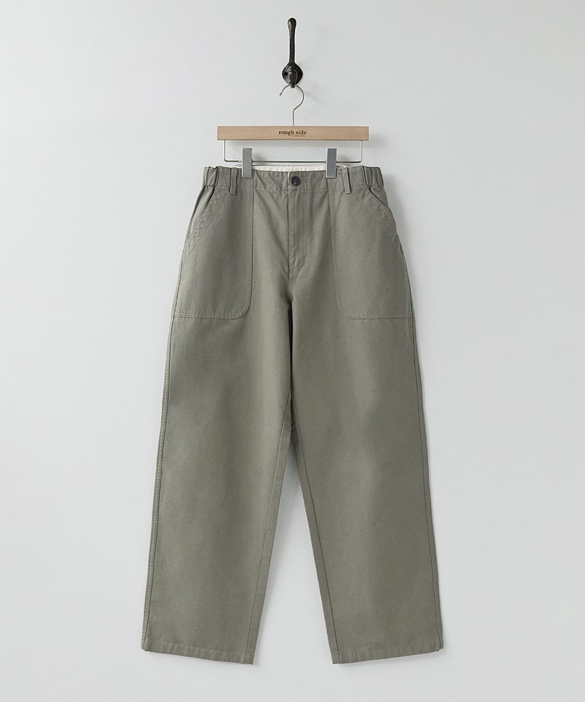 러프사이드(ROUGHSIDE) Elastic Fatigue Pants Light Olive