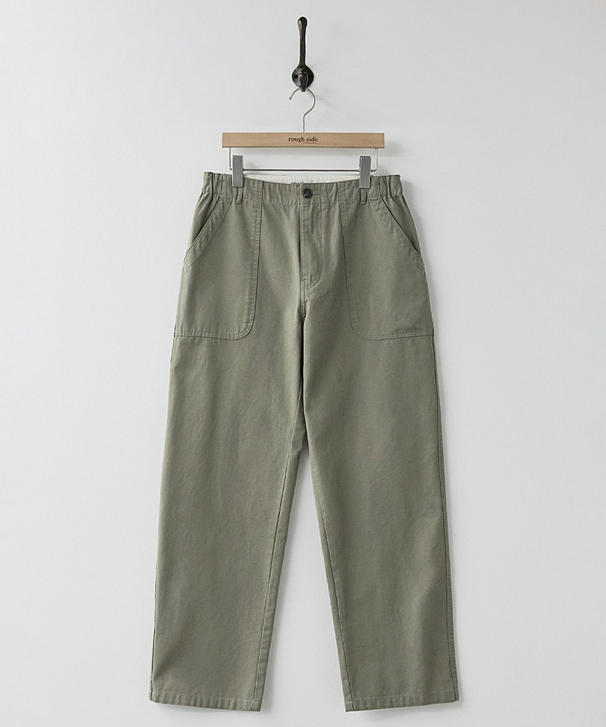 러프사이드(ROUGHSIDE) Elastic Fatigue Pants Light Olive