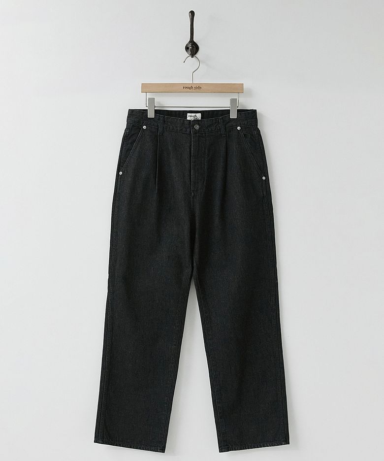 Drape Denim Pants Black