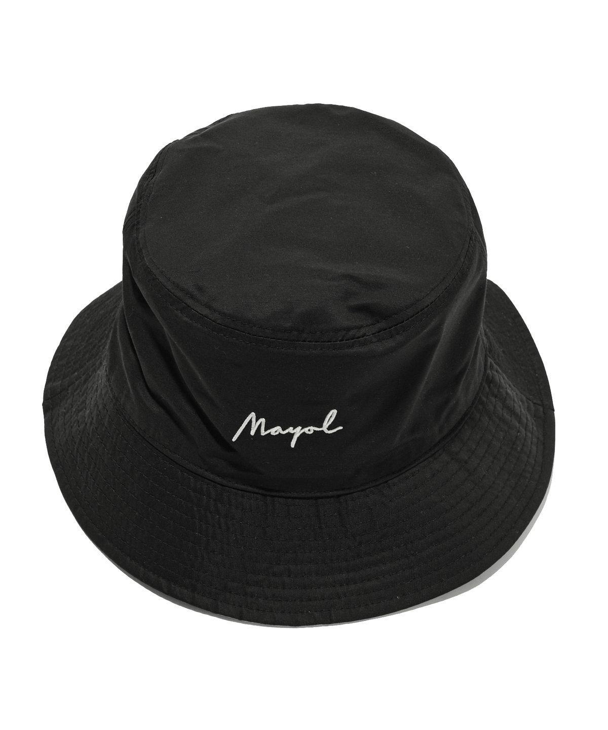 마욜(MAYOL) 자수 리버서블 버킷햇_블랙 (화이트)