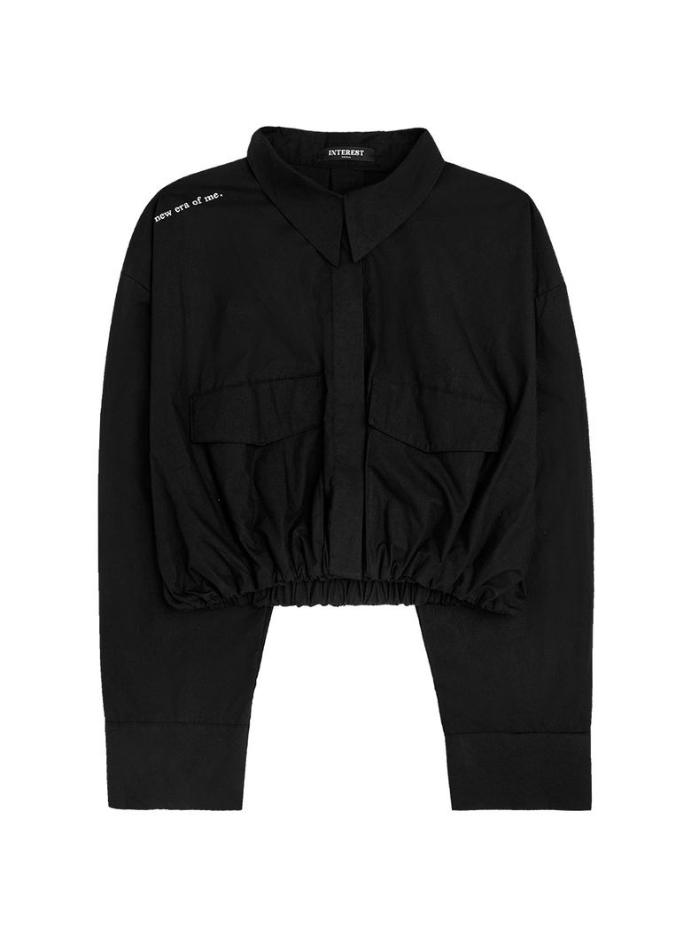 CROP BAND SHIRTS_BLACK