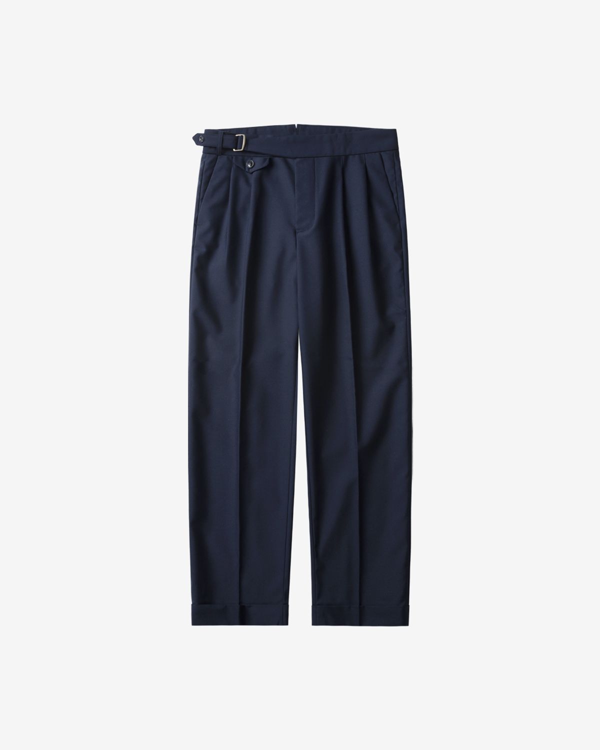 솔티(SORTIE) Two Pleats Side Trousers (Navy)