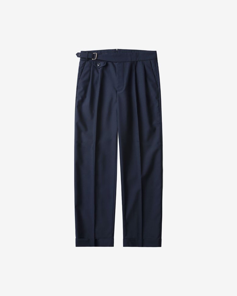Two Pleats Side Trousers (Navy)