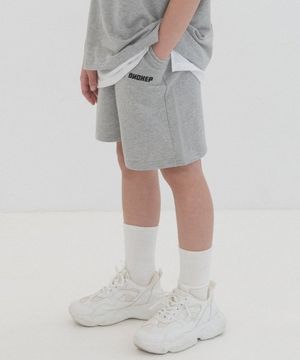 로고 자수 스웻 쇼츠 (멜란지)