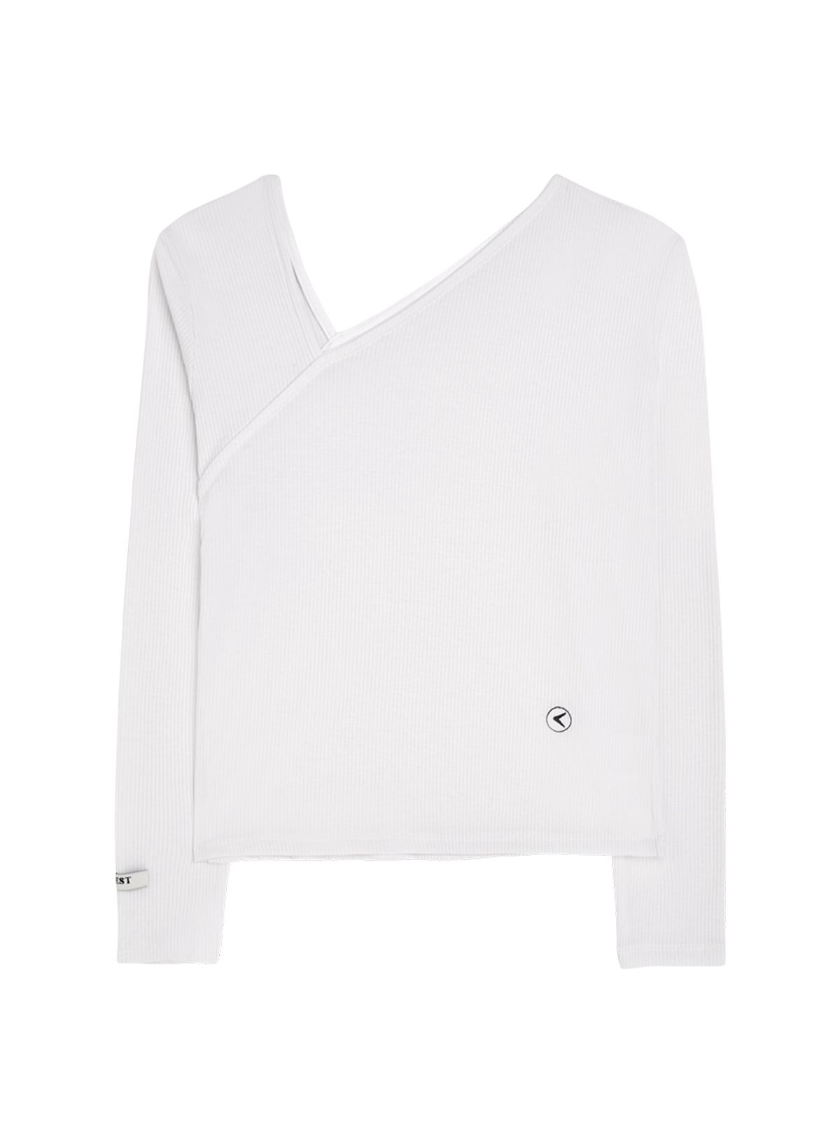 인터레스트(INTEREST) DIAGONAL LINE TOP_WHITE