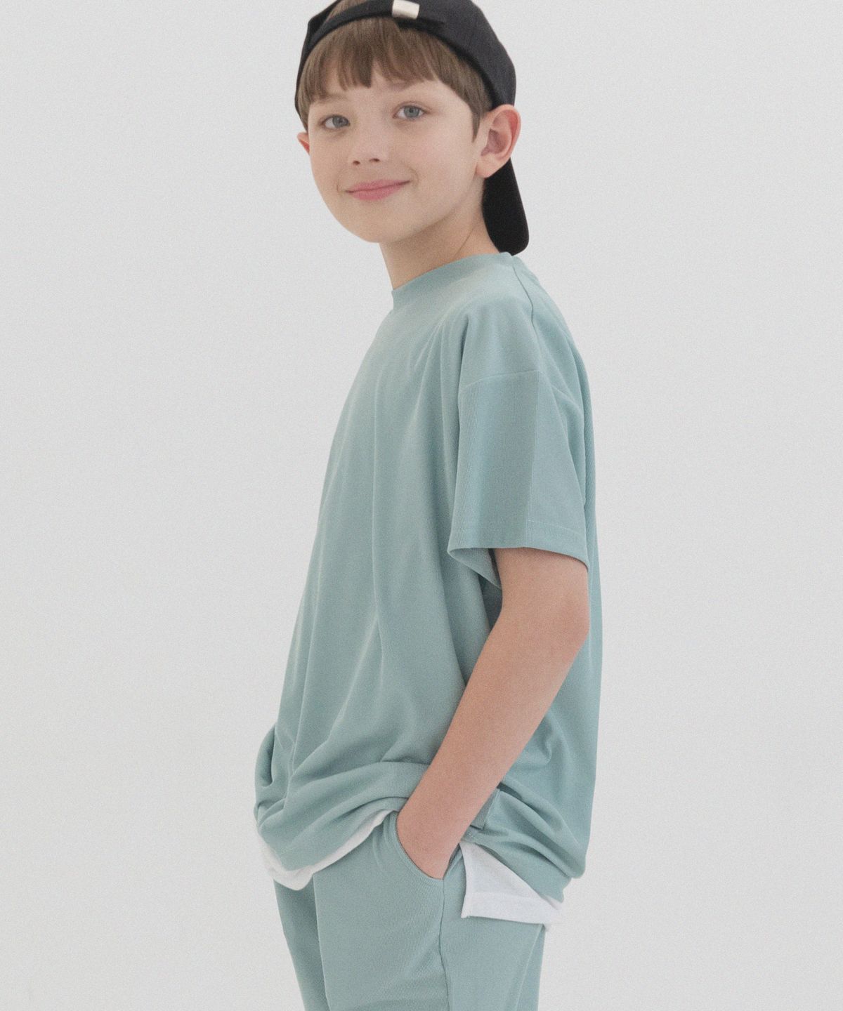 피아네르 키즈(PIANER KIDS) 스판 플리츠 오버핏 반팔 (민트)