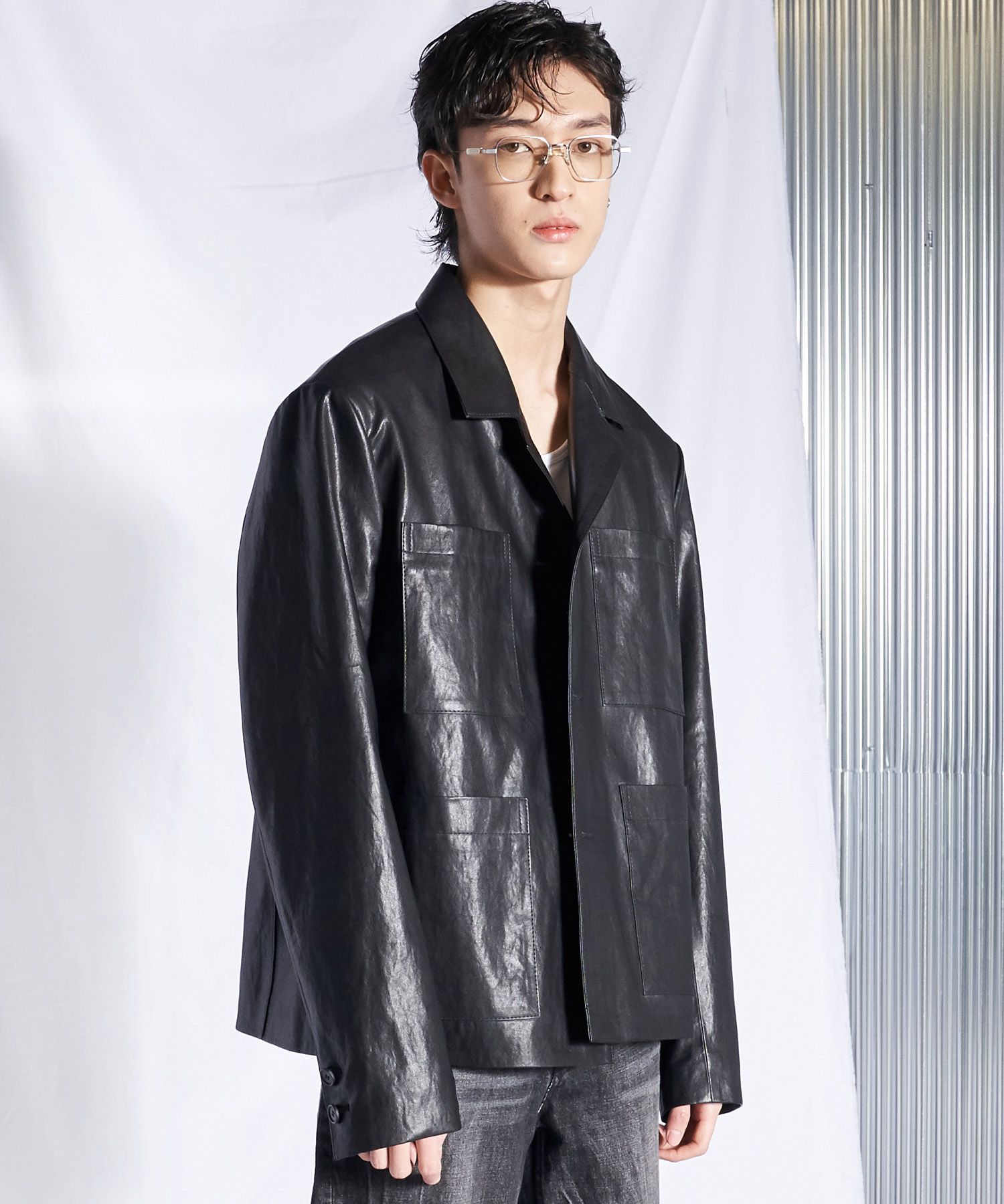 ジャケット・アウター SUPERSUB Leather Jumper musinsa MUSINSA | SUPERSUB Vintage Track Biker Leather Jumper - Black