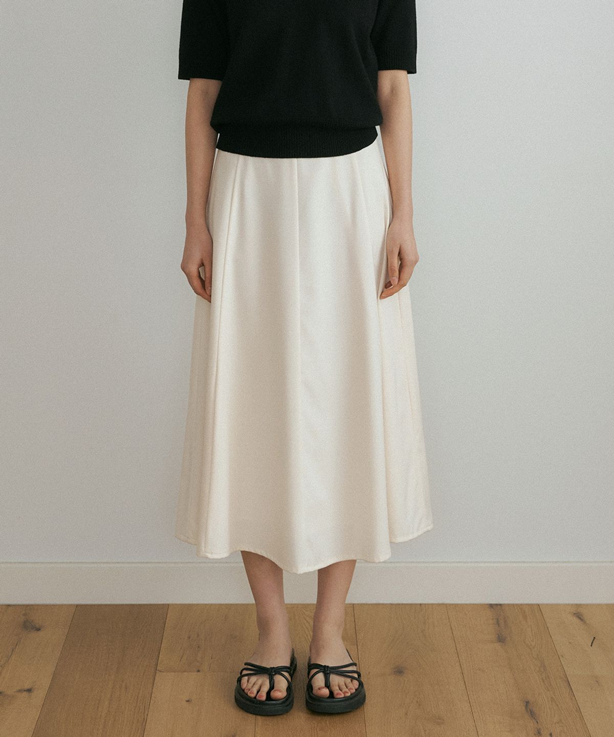 링서울(LINGSEOUL) flared long skirt-cream