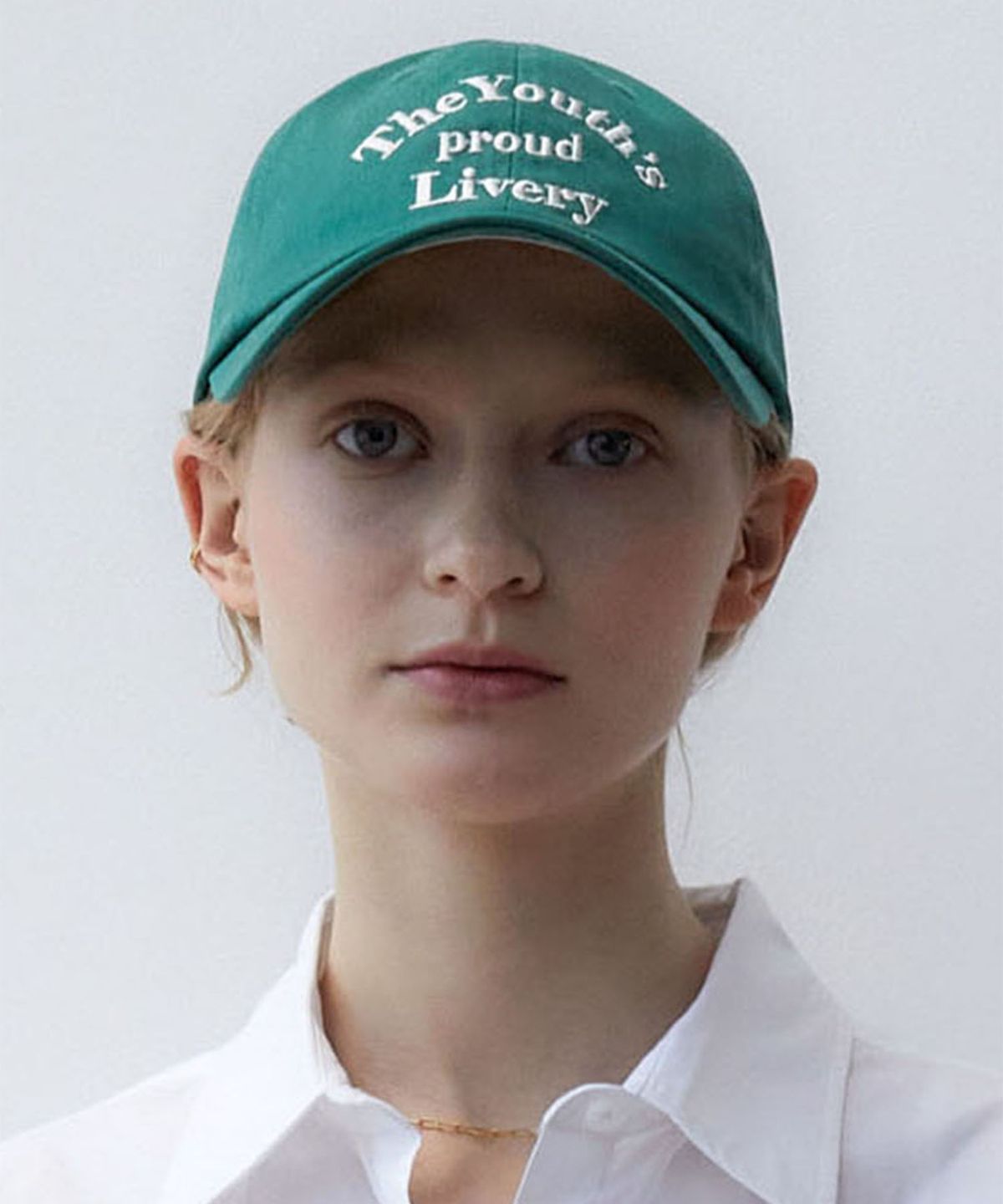 잇터(ITER) EMBROIDERY SLOGAN COTTON BALL CAP_GREEN