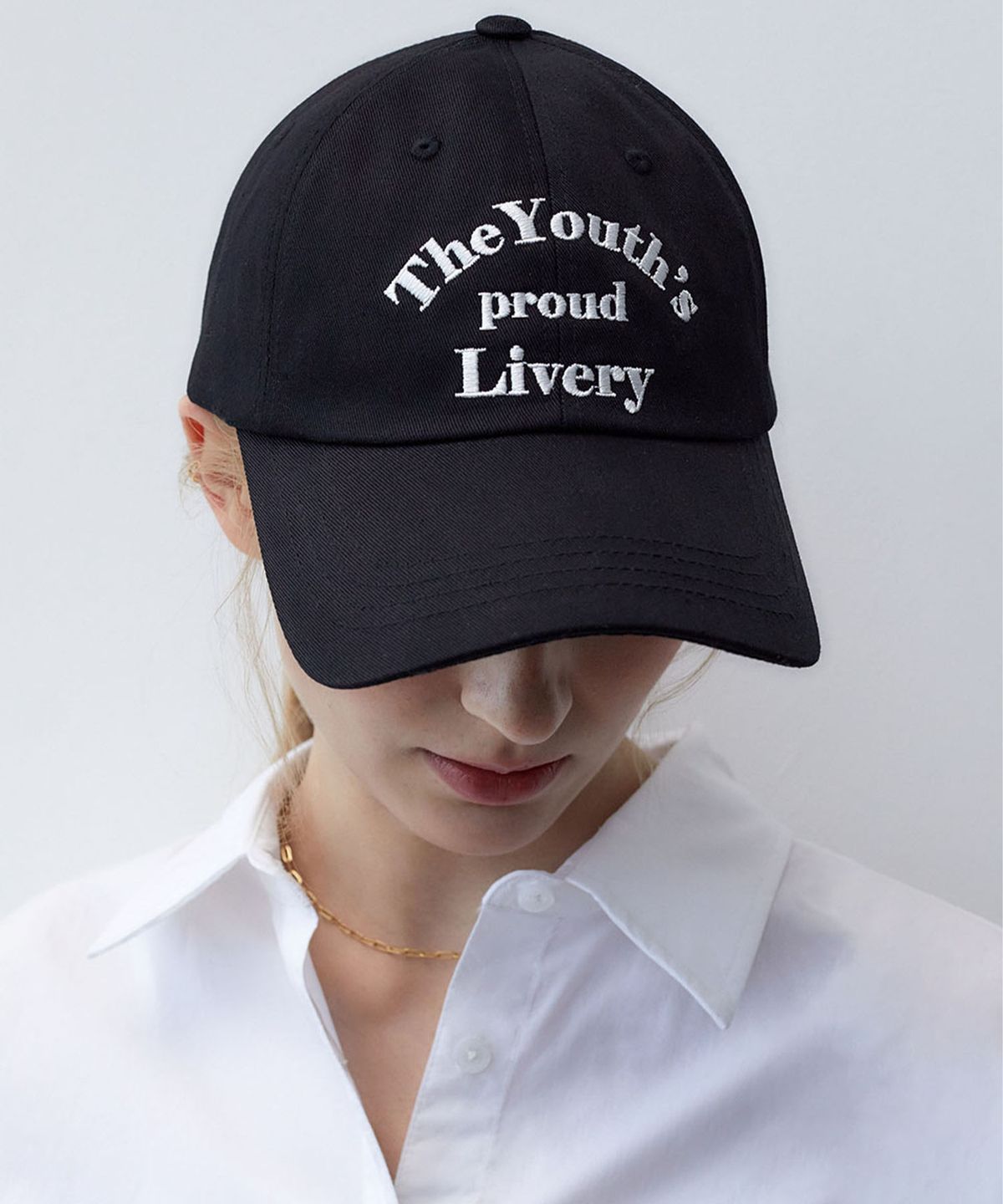 잇터(ITER) EMBROIDERY SLOGAN COTTON BALL CAP_BLACK
