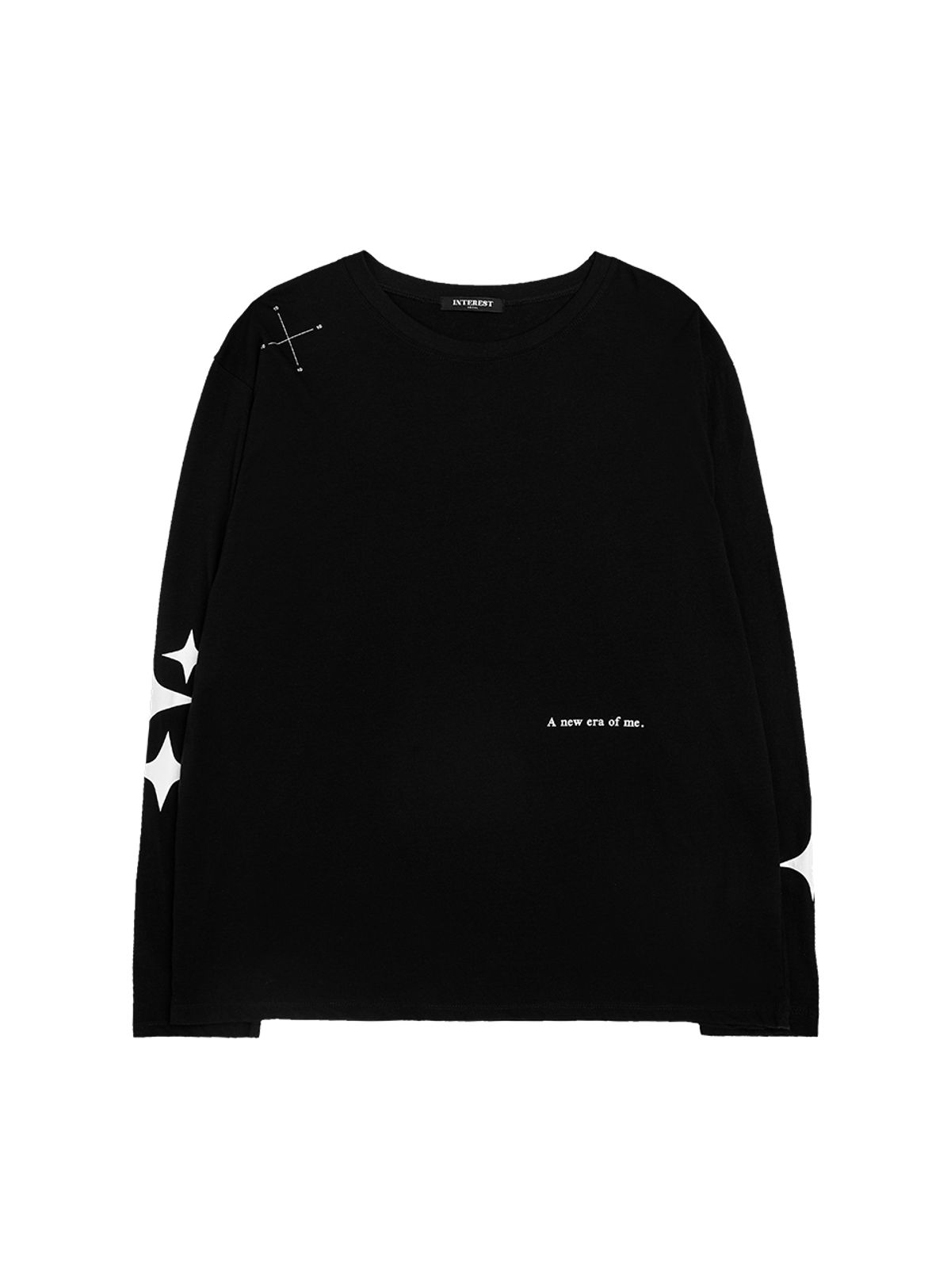 인터레스트(INTEREST) SHINNING PRINT TOP_BLACK