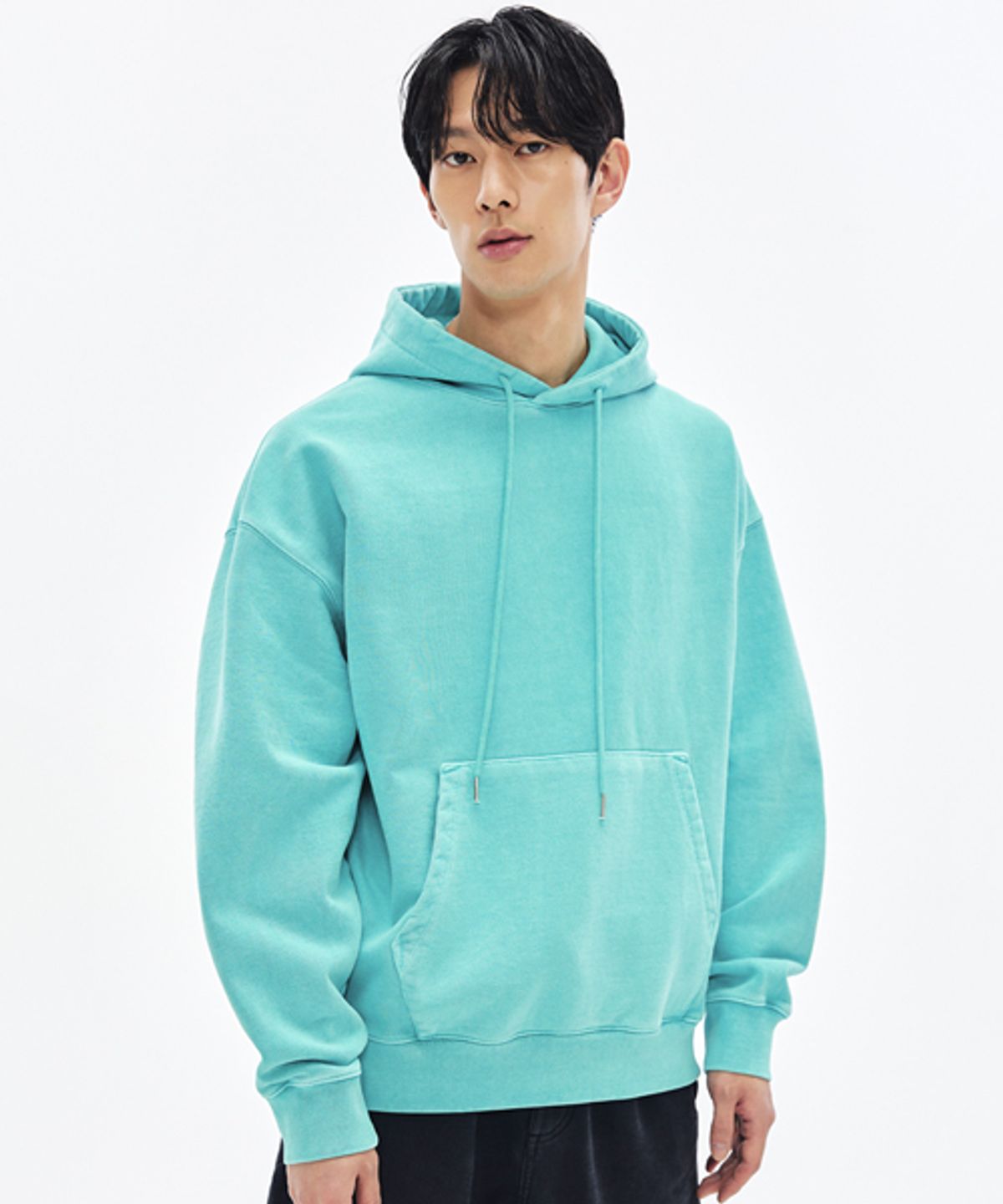 소버먼트(SOVERMENT) 980G 피그먼트 컷 후드-라군 민트-