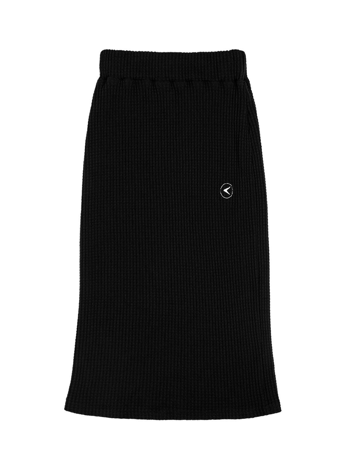 인터레스트(INTEREST) CROIFFLE BAND MIDISKIRT_BLACK