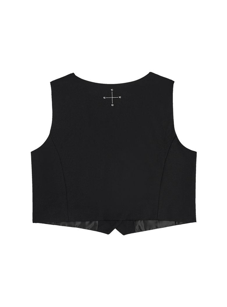 OVERFIT CROP VEST_BLACK