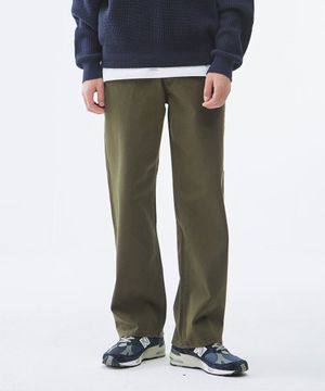 P[1030] 와이드 코튼 팬츠(딥카키)